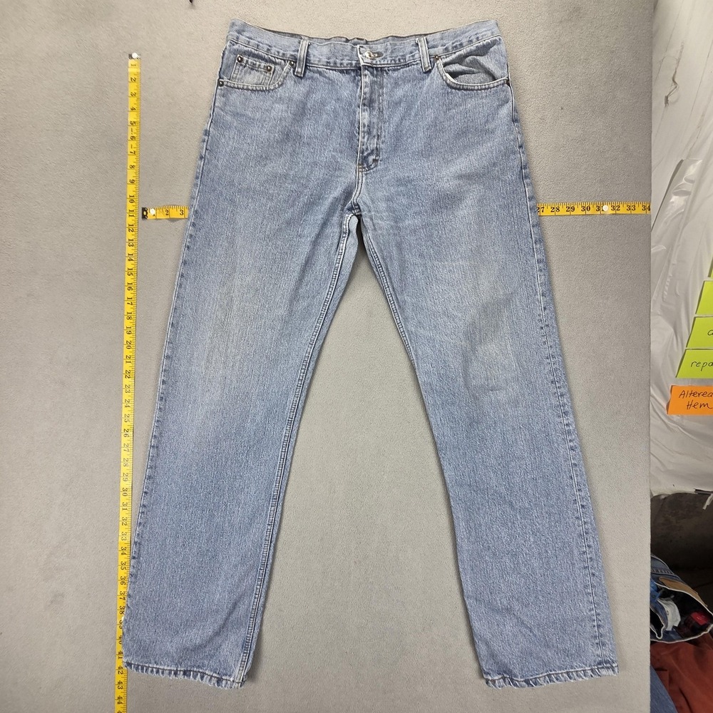 Vintage Levis 507 Jeans‎ Mens 36x32 Blue Made in USA Straight Light Wash Zip Fly